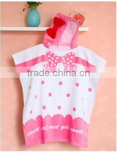 100% cototn hooded poncho towel for children or adults