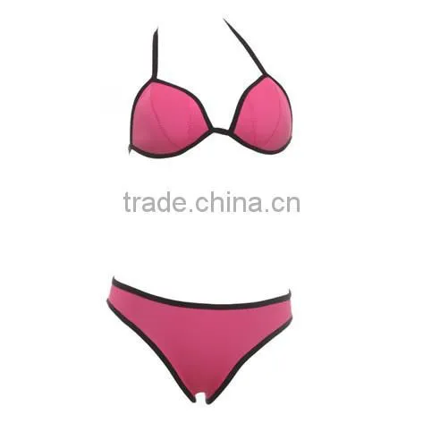 2015 hot sale neoprene fabric girls swimwear