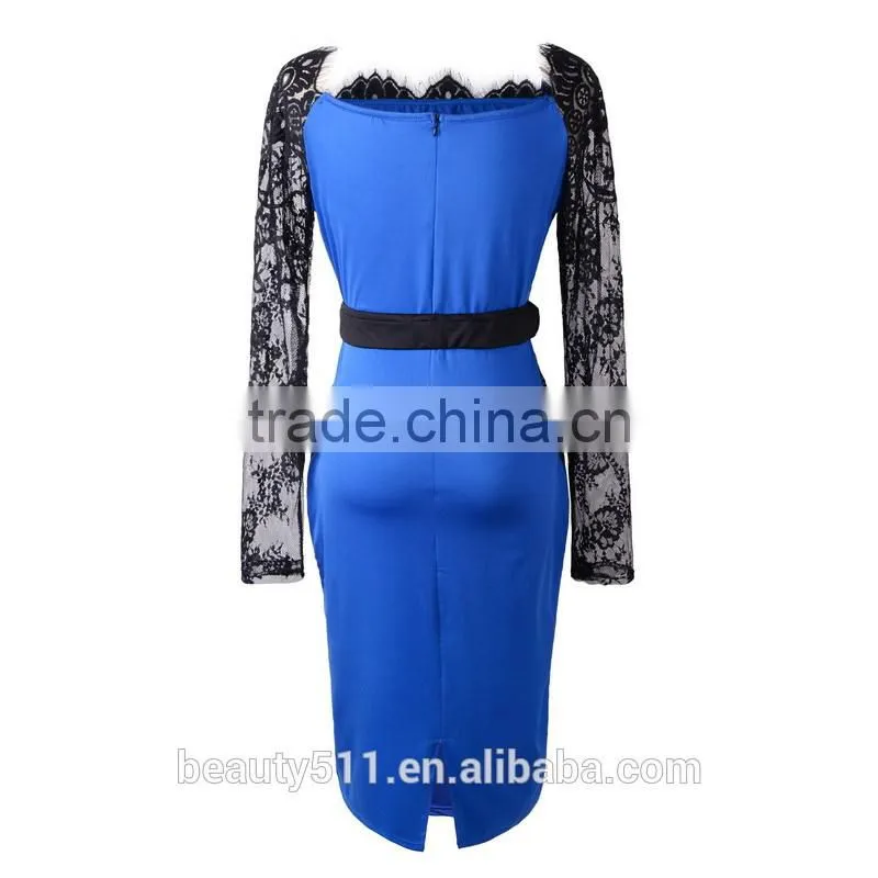 Long sleeve lace with long sleeves dress and a large pencil skirt PS06