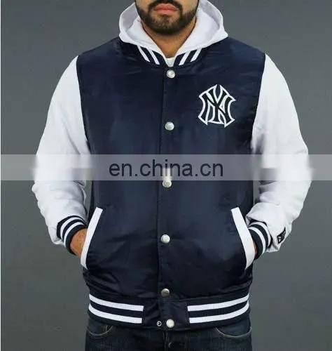 Satin jacket with hood/College Jacket/Varsity Jacket