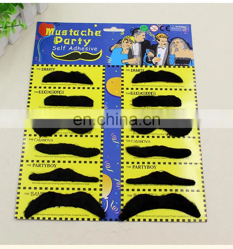 6 stylish set funny fancy party fake beard