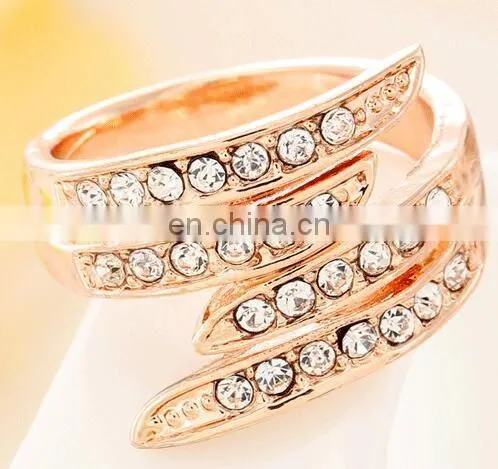 New Gold Plated Rings for women engagement CZ diamond jewelry vintage women wedding rings fashion Accessories
