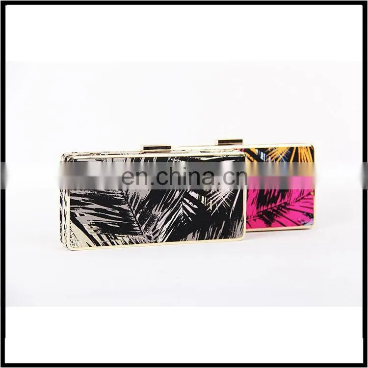 High quality fashion ladies hard box with metal frame /women handbag for party