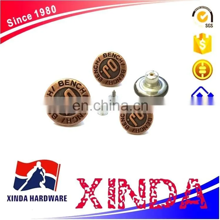 17mm leather metal button, black leather button