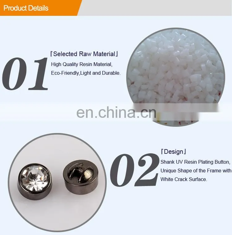 Plastic Round Rhinestone Shank Button BA60134