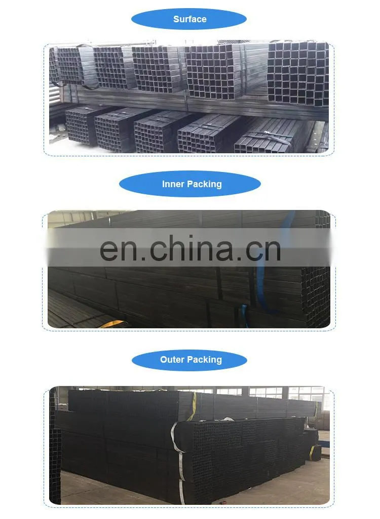 Q195-Q345 Black rectangular steel tube hollow section factory in Tianjin