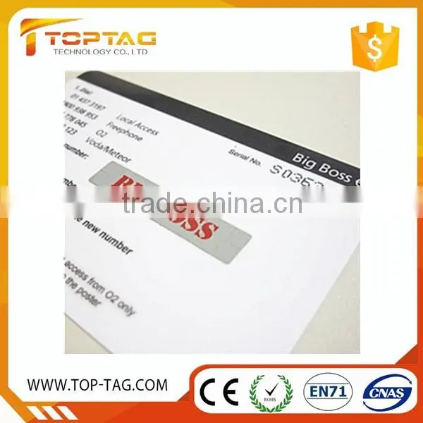 Barcode Printing Paper/PVC Prepaid Scratch Calling Card Low Price
