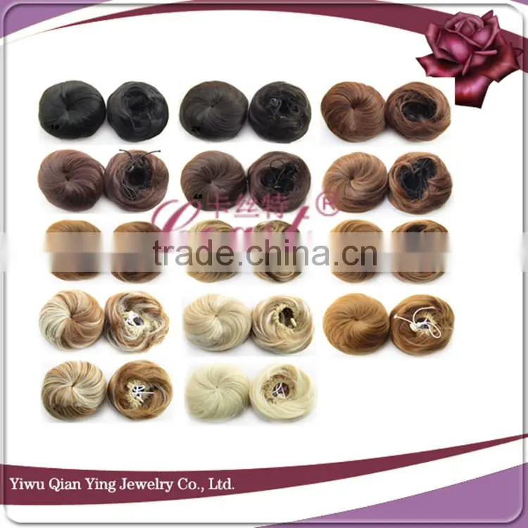 Fake fashion nature blonde synthetic wigs hair buns pieces