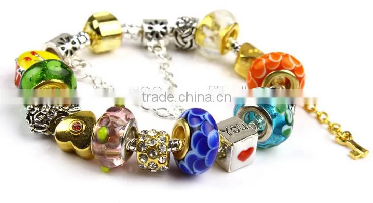 PDR096 2015 top seller bracelet Fashion European bead bracelet heart you fashion bead bracelet