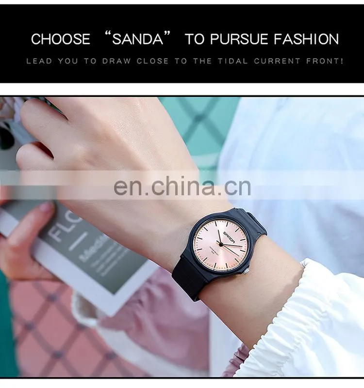 Sanda 6010 Stylish Ladies Mens Analog Watch Waterproof Relojs Minimal Unisex Quartz Watches