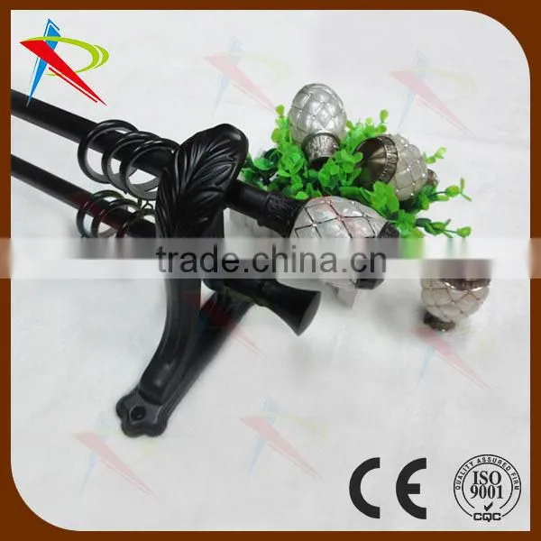 decorative plated bronze iron curtain pole