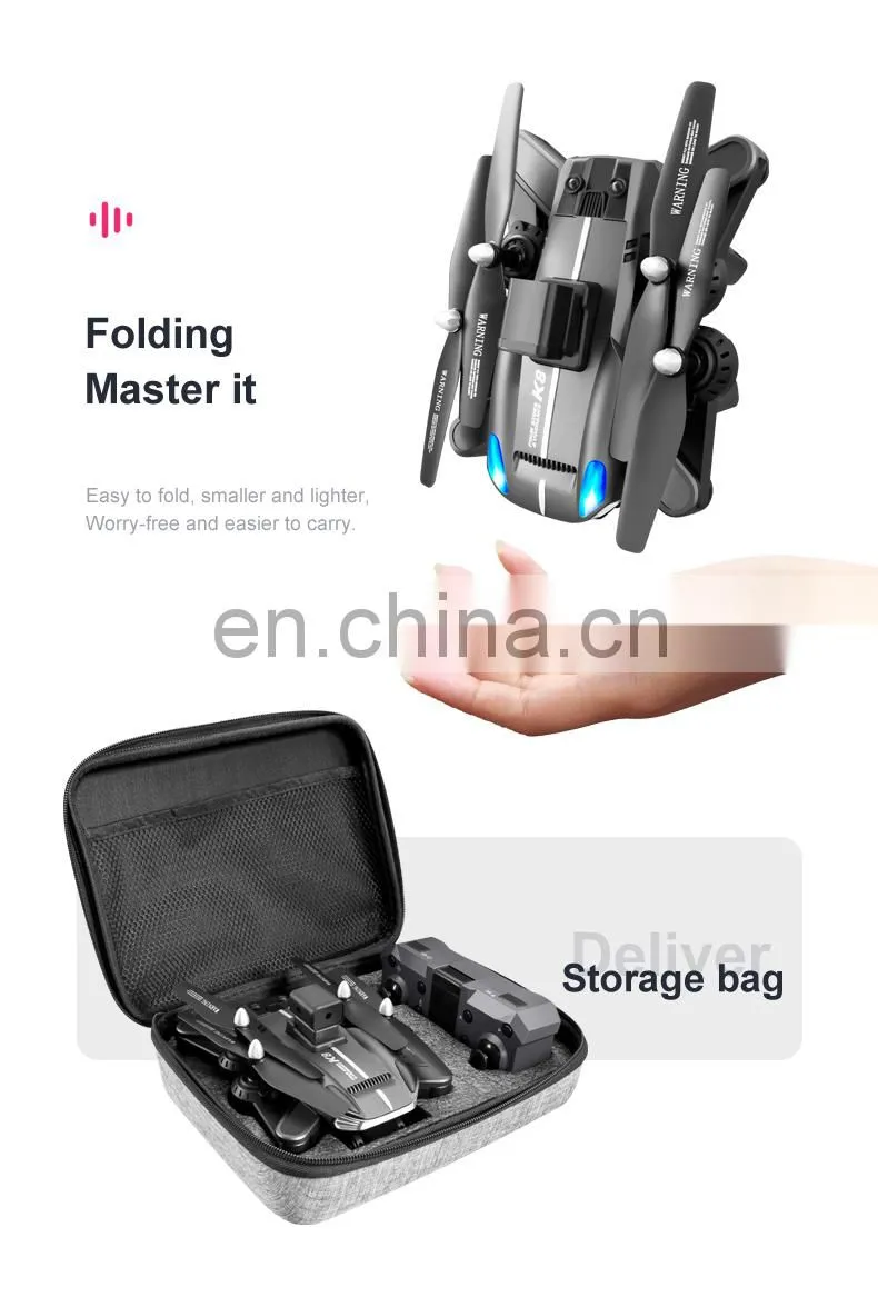 K8 drone 4k Optical flow localization Electric adjustment lens Four-way obstacle avoidance Body LED lights