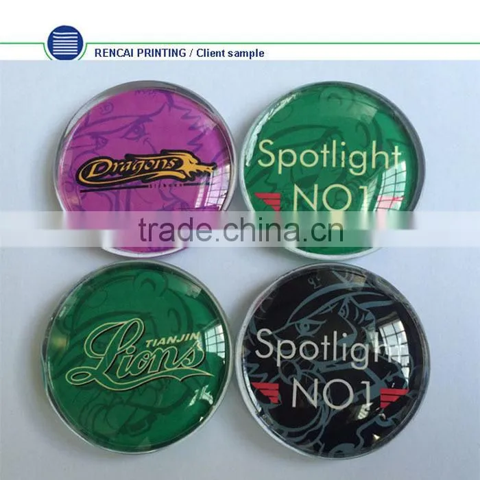 High quality China factory directly sales price domed 3d glass fridge magnet