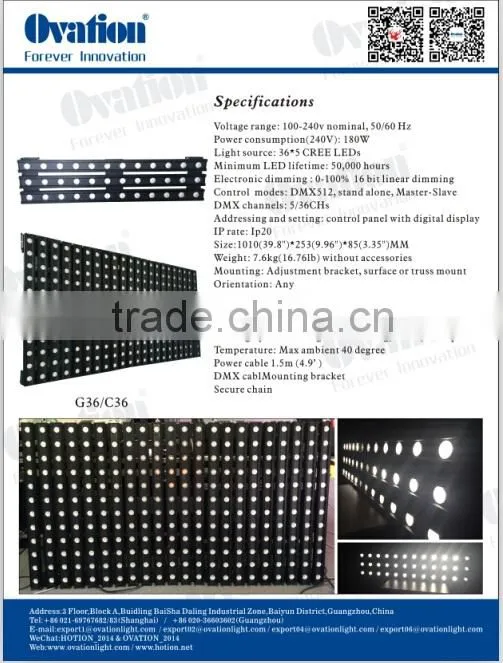 Factory directly price with New products pixel bar 36*3w from ovation