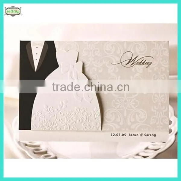 2014 high quality handmade wedding invitation card arabic