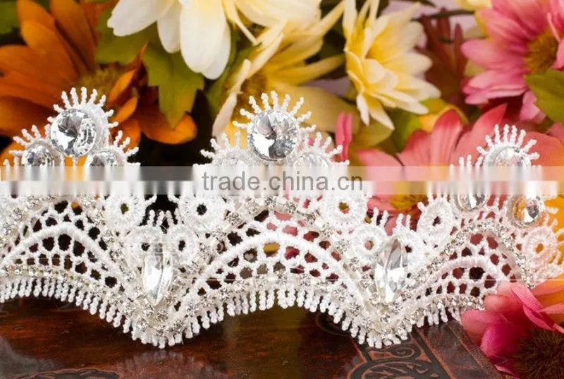 The bride headdress lace manual diamond wedding hair soft crown