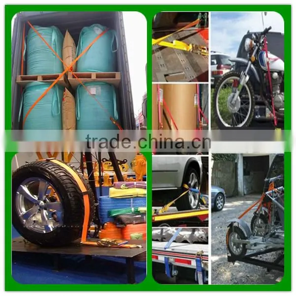 IOS 9001 and CE Certification 10T cargo lashing belt with hooks