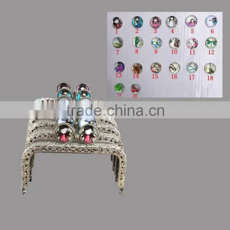 8.5CM round girl kiss lock coin frame DIY scew in coin purse frame