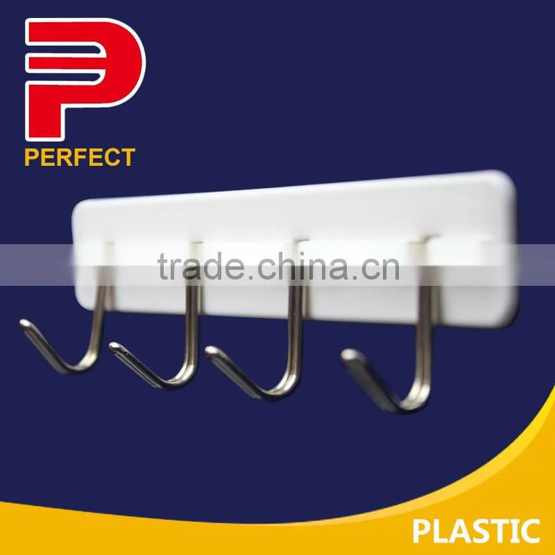 White adhesive removable hooks