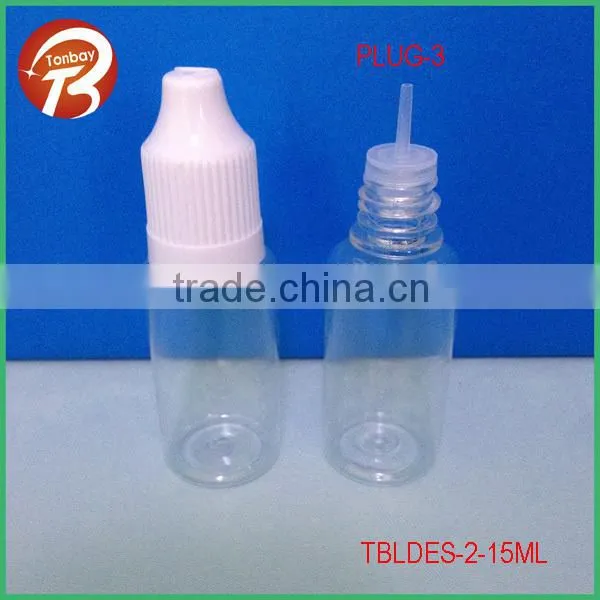 8ml empty e liquid nicotine PET clear plastic dropper bottle with long thin tip& white childproof cap