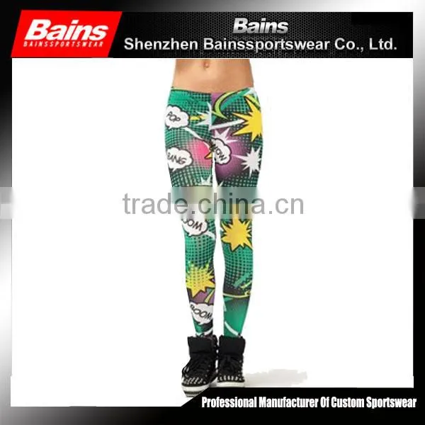 Colorfull digital printing mens galaxy leggings wholesale
