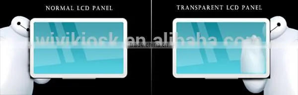 touch transparent lcd showcase box, transparent interactive display, interactive transparent lcd display