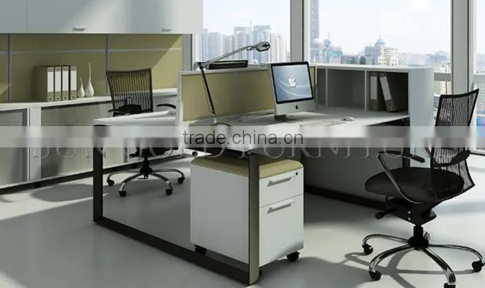 Modern 6 person office workstation partition with metal leg ( SZ-WS049-1)