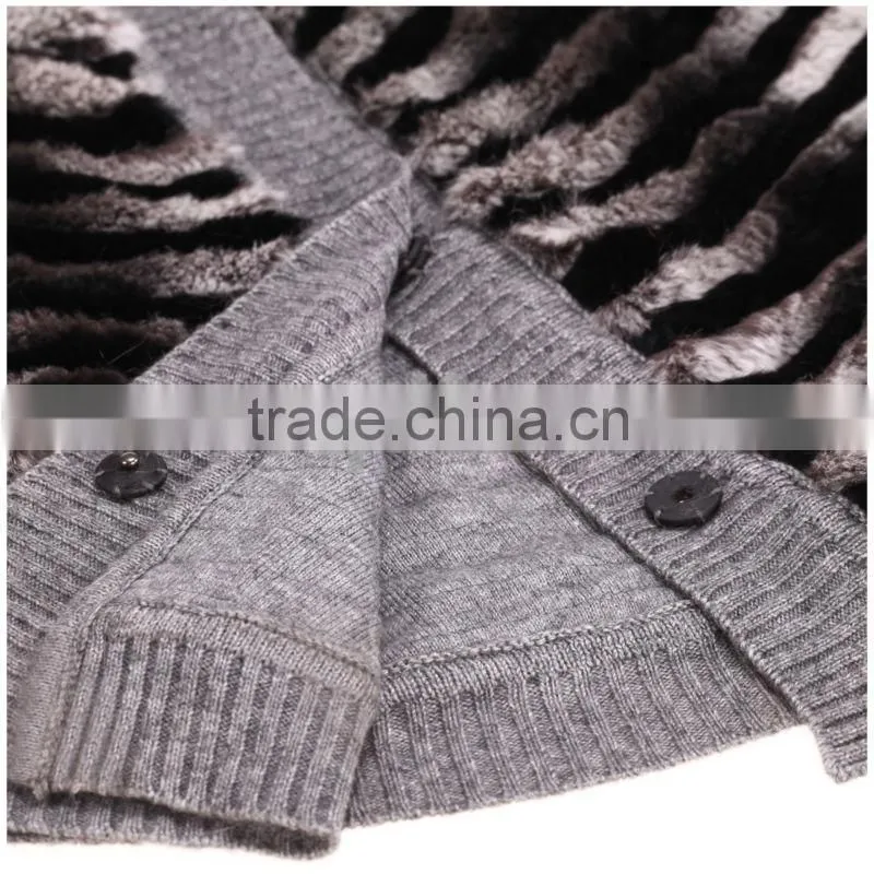 QD30501 Women Bat Wing Sleeves Rex Rabbit Fur Clothes