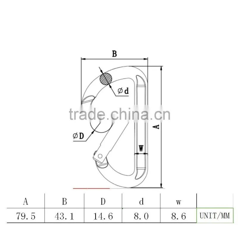 wholesale high quality capacity d type aluminum hook