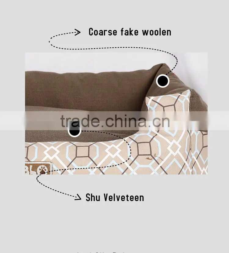 The newest design fashion dog bed with brown color with white flower