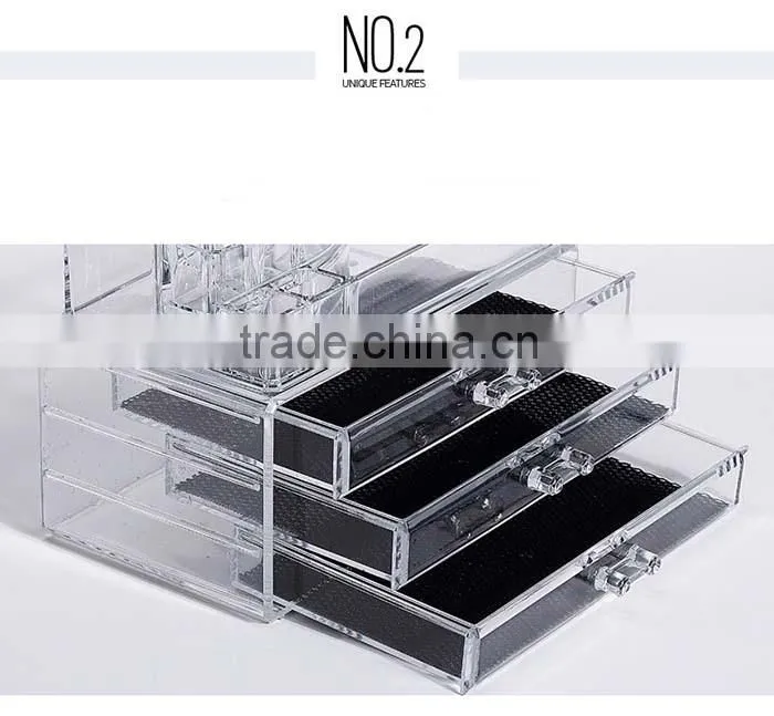 custom acrylic make up organizer and acrylic cosmetic stand