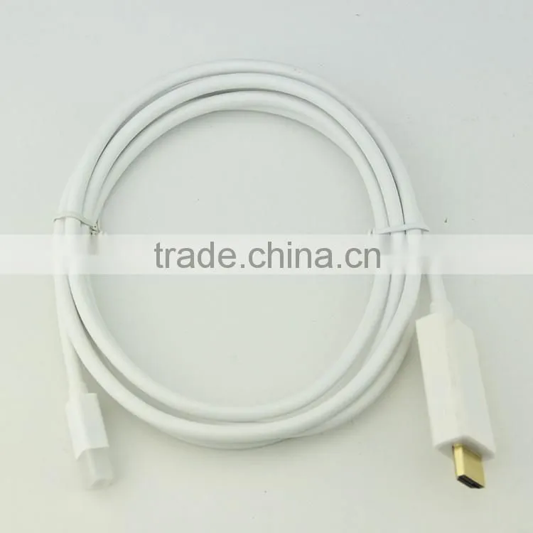Factory price gold plated mini dp 1.2 to hdmi 1.4 cord for DVD player