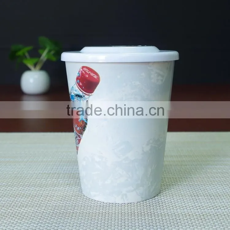 14oz Custom logo white PP plastic color changing magic water cup