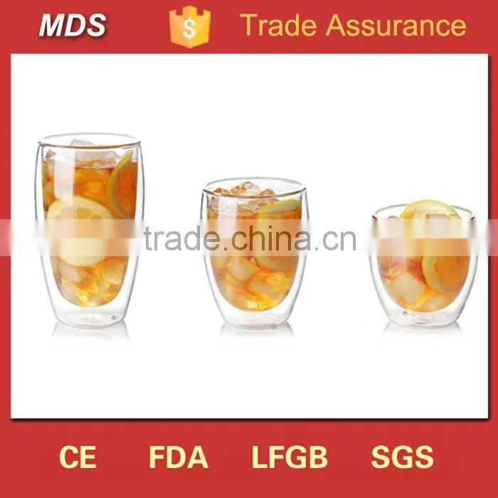 Hot new 8oz double wall whiskey glass with heavy bottom
