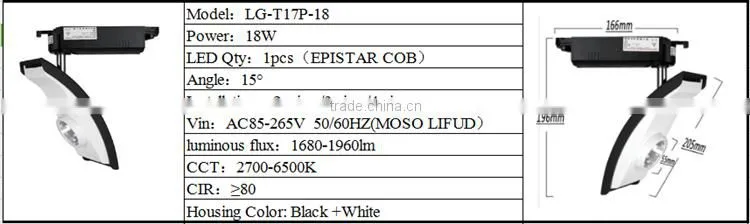 2016 New Products High Quality Dimmable COB LED Track Light
