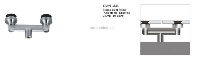 Stainless steel fasten on wall 180 degree panel glass connector