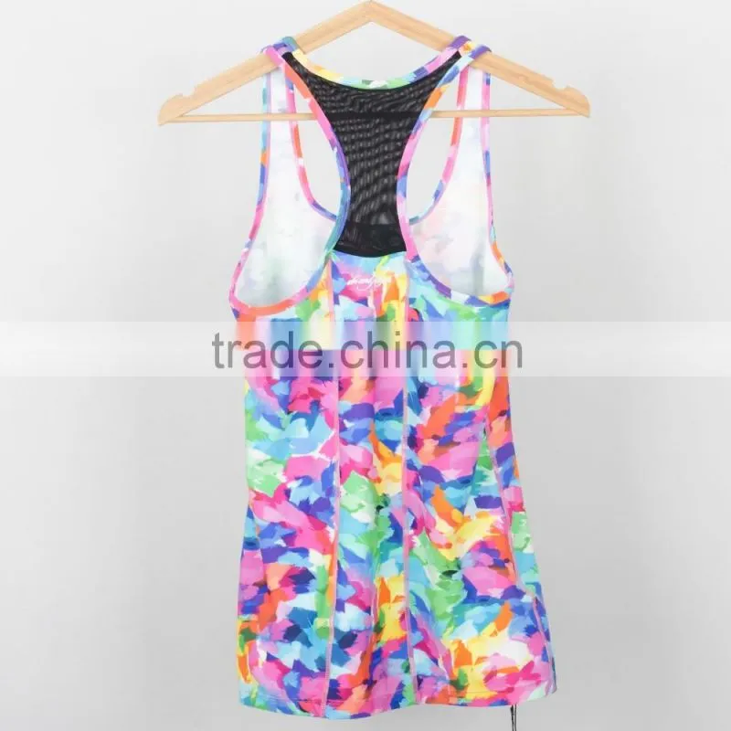 (Trade Assurance/OEM/ODM ) AU market Stylish digital printed cotton Women Sexy Casual Top tank