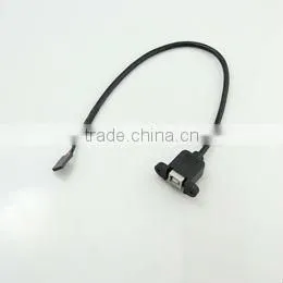 Bulkhead Mount Panel USB 2.0 B Female to Dupont 5P 2.54mm Housing Cable
