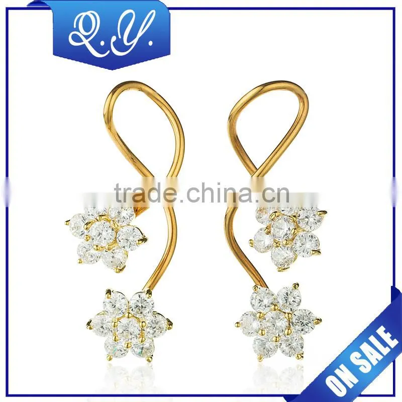 Double Beautiful Ball Colored Crystal Earrings Jewelry Body Piercing Ear Stud Fashion Jewelry