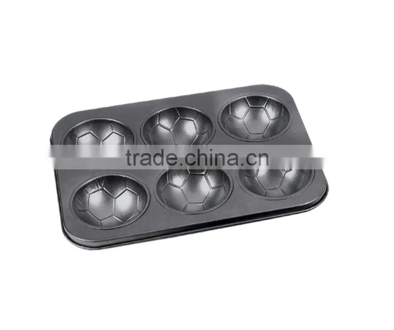 FDA, LFGB Approved Carbon Steel Non-stick Cake Pans of Muffin Pan with 6 Cups