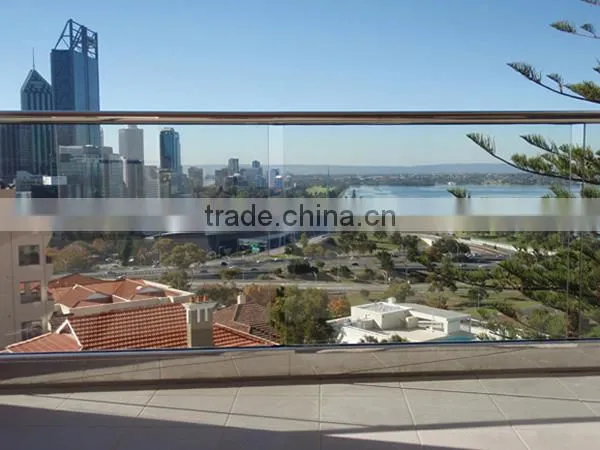 exterior deck aluminum u channel glass railings