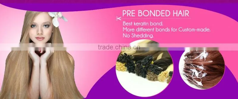 100% Double Drawn Remy wholesale pre bonded hair i tip brazilian hair extension