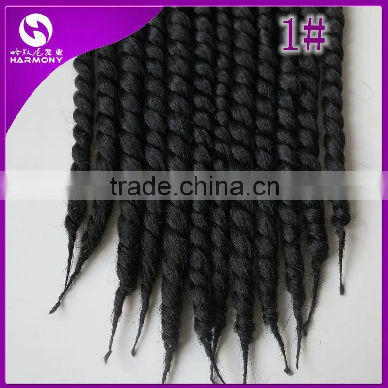 ( Black Color 1# ) STOCK 18inch 100grams Synthetic afro 2X twists havana mambo hair jumbo braiding hair extensions