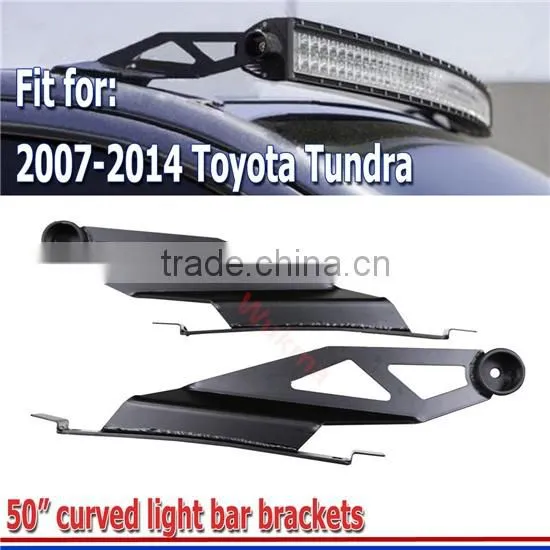 2pcs 2007 08-2014 Toyota Tundra 50inch Led Curved Light Bar Roof Mount Brackets