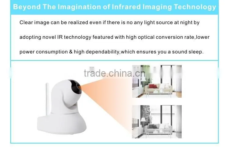 New model Indoor IR Cut 720p HD Wifi Wireless Pan/Tilt PTZ IP Camera