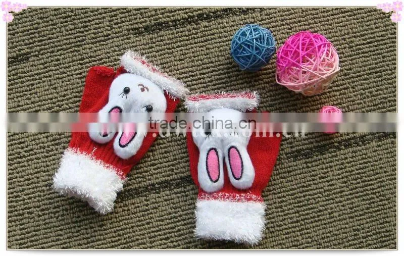 Knitted animal mittens for kids