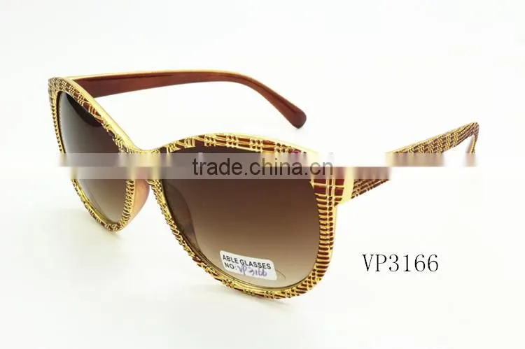 colorful fashion cheapest China made branded sunglasses with grid pattern