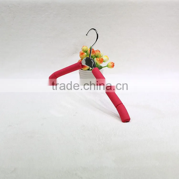 antiskid sponge covered metal electroplating clothes hanger,boys/girls/kids/children/adult