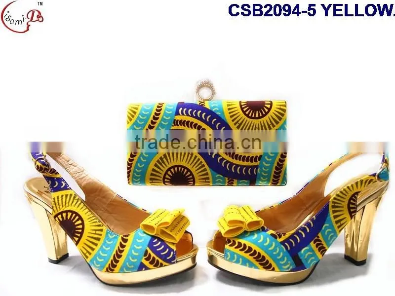 CSB2094 lovely elegant newest design pink/green shoes& bags for woman sandals with high heels matsh bags wedding /party shoe