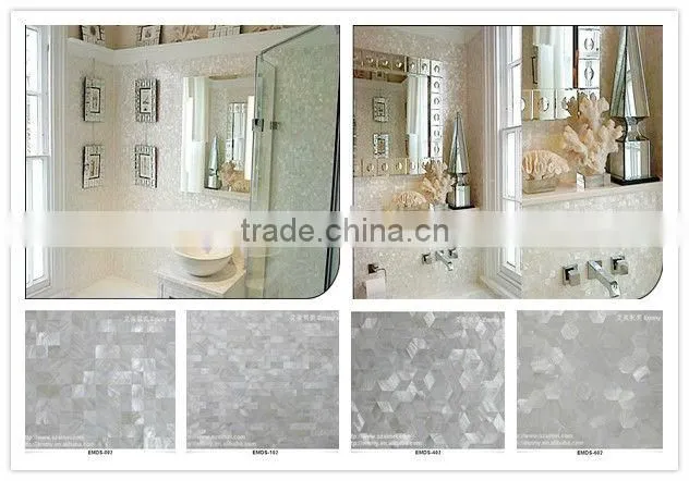 White freshwater mother of pearl mosaic tiles for interior wall
